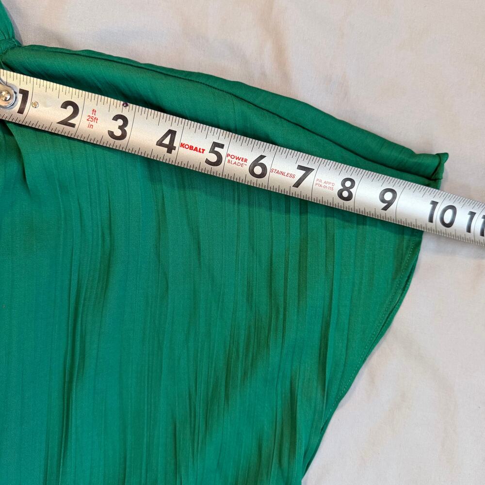 Anthropologie Emerald Green Mock Neck, Lined, Swing Dress NWT- S - Picture 14 of 15